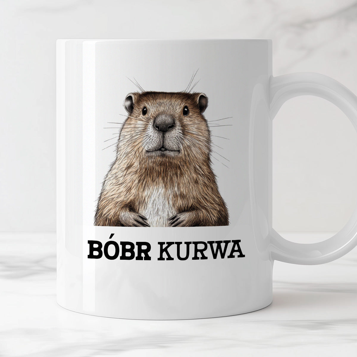 Kubek z nadrukiem "Bóbr kurwa"