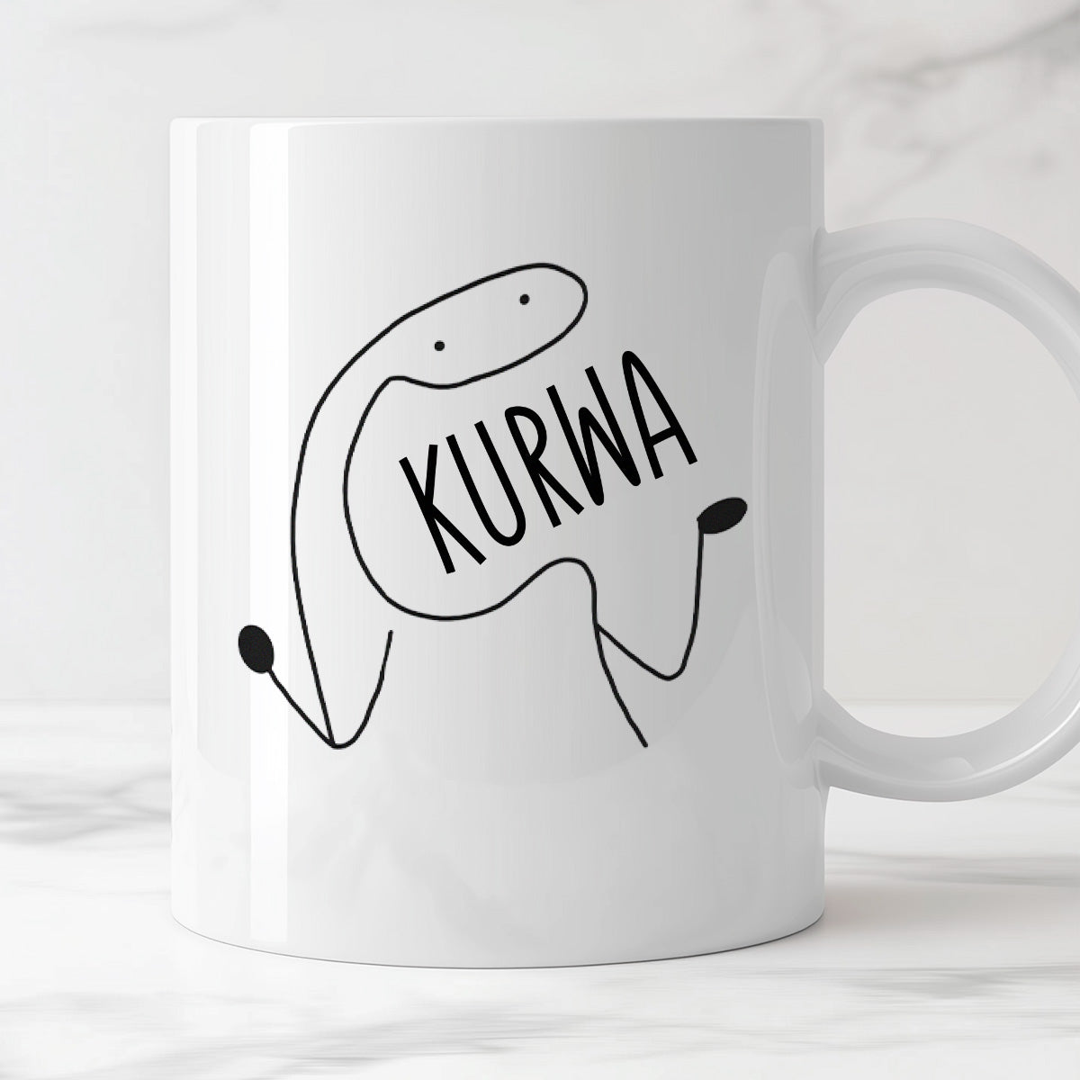 Kubek z nadrukiem "KURWA"