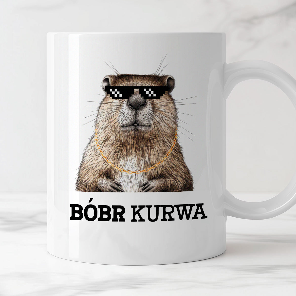 Kubek z nadrukiem "Bóbr kurwa" 😎
