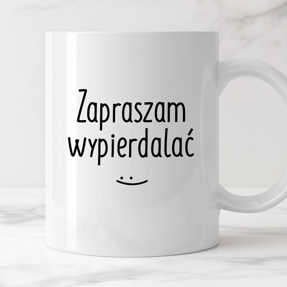 Kubek z nadrukiem "Zapraszam wypierdalać :)"