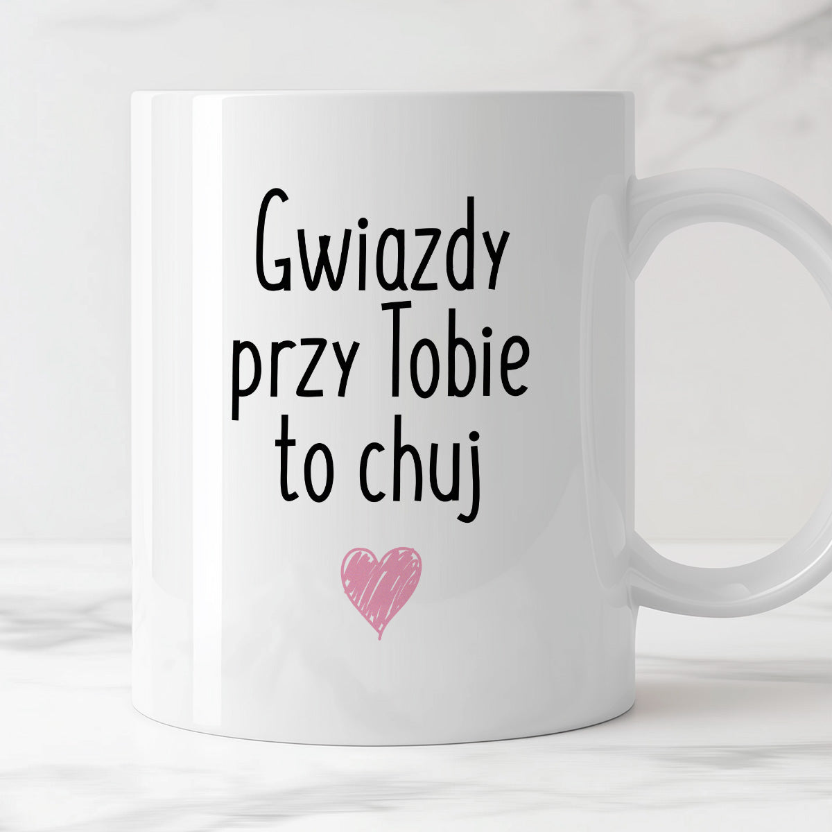 Kubek z nadrukiem "Gwiazdy przy Tobie to chuj"