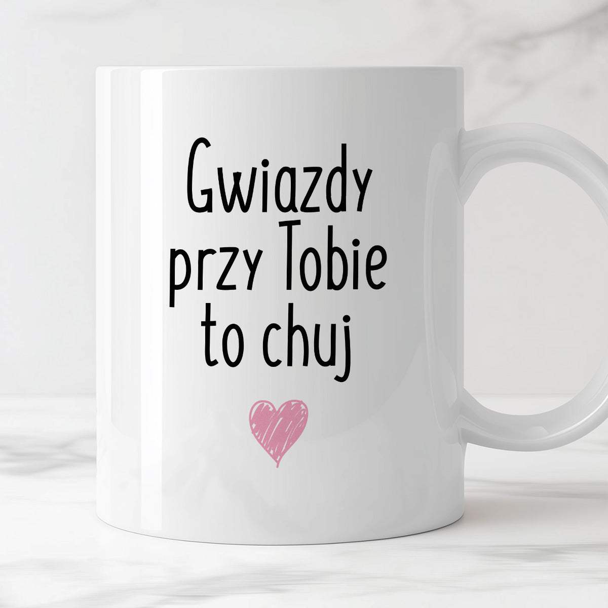 Kubek z nadrukiem "Gwiazdy przy Tobie to chuj"