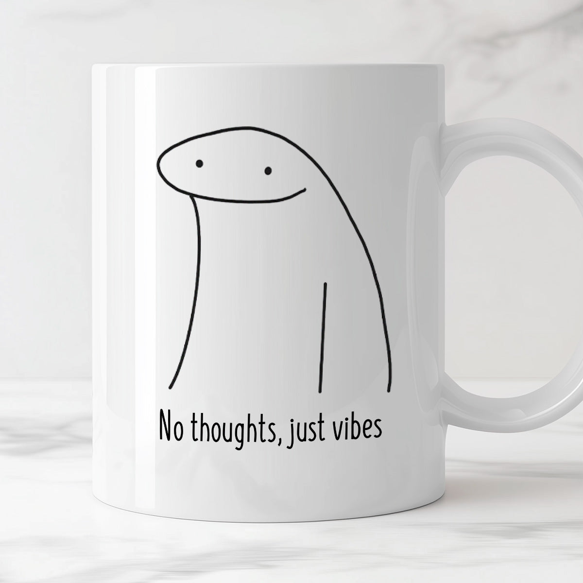 Kubek z nadrukiem "No thoughts, just vibes"