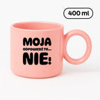 Kubek z nadrukiem "Moja odpowiedź to... NIE!"