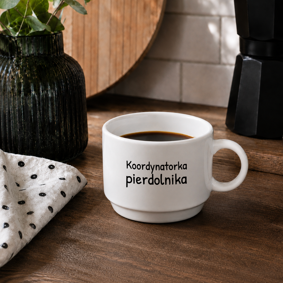 Filiżanka 250 ml z nadrukiem "Koordynatorka pierdolnika"