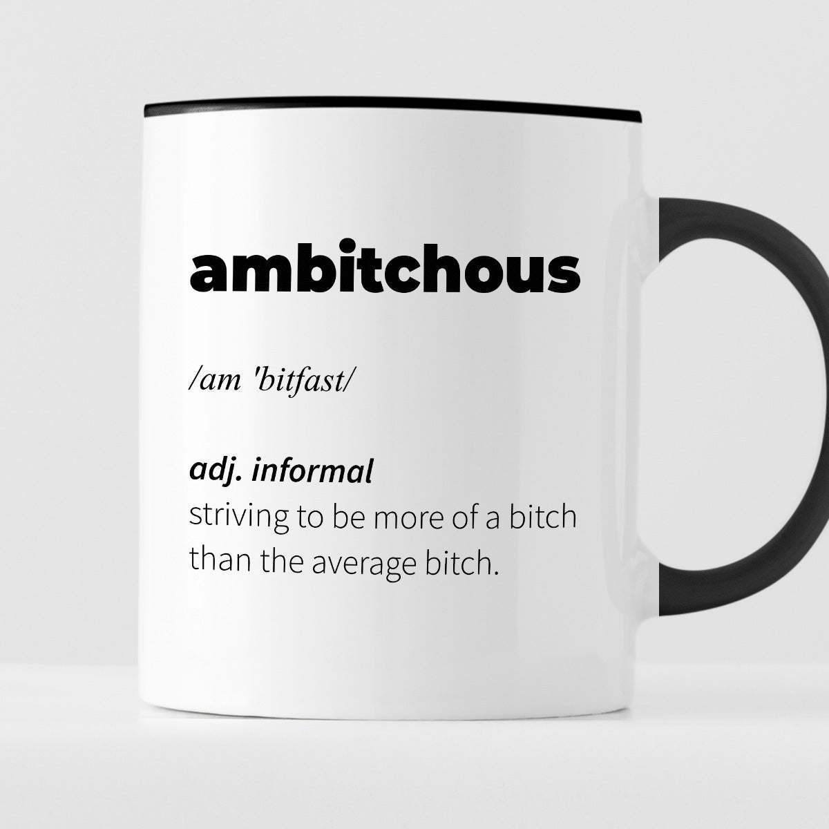 Kubek z nadrukiem "Ambitchous (noun) vocabulary "