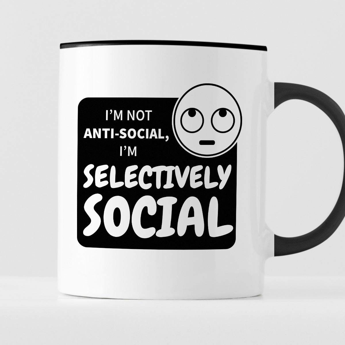 Kubek z nadrukiem "I’m not anti-social, I’m selectively social"
