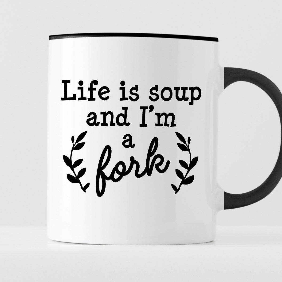 Kubek z nadrukiem "Life is soup and I’m a fork"