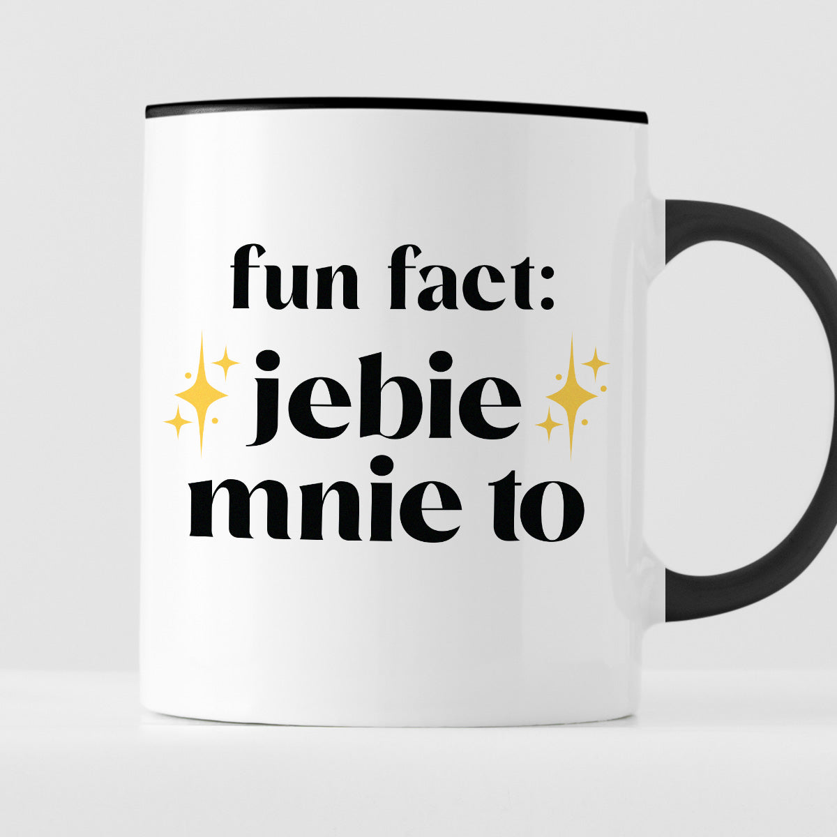 Kubek z nadrukiem "fun fact: jebie mnie to"