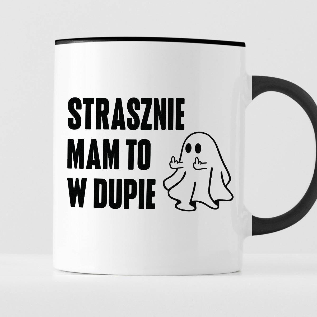 Kubek z nadrukiem "Strasznie mam to w dupie" - Halloween