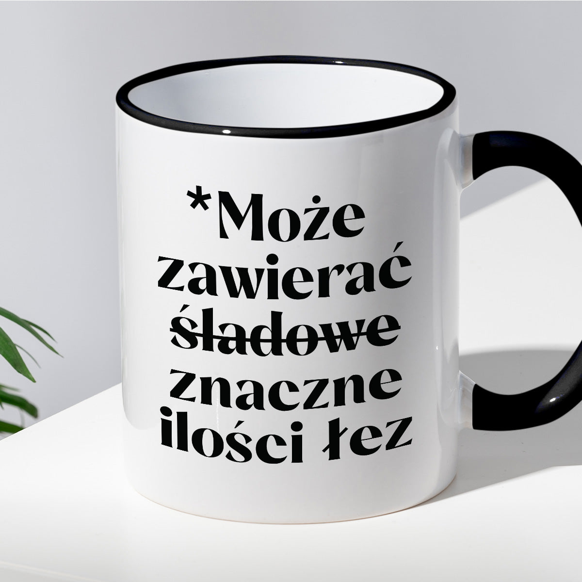 Kubek z nadrukiem "Może zawierać znaczne ilości łez"