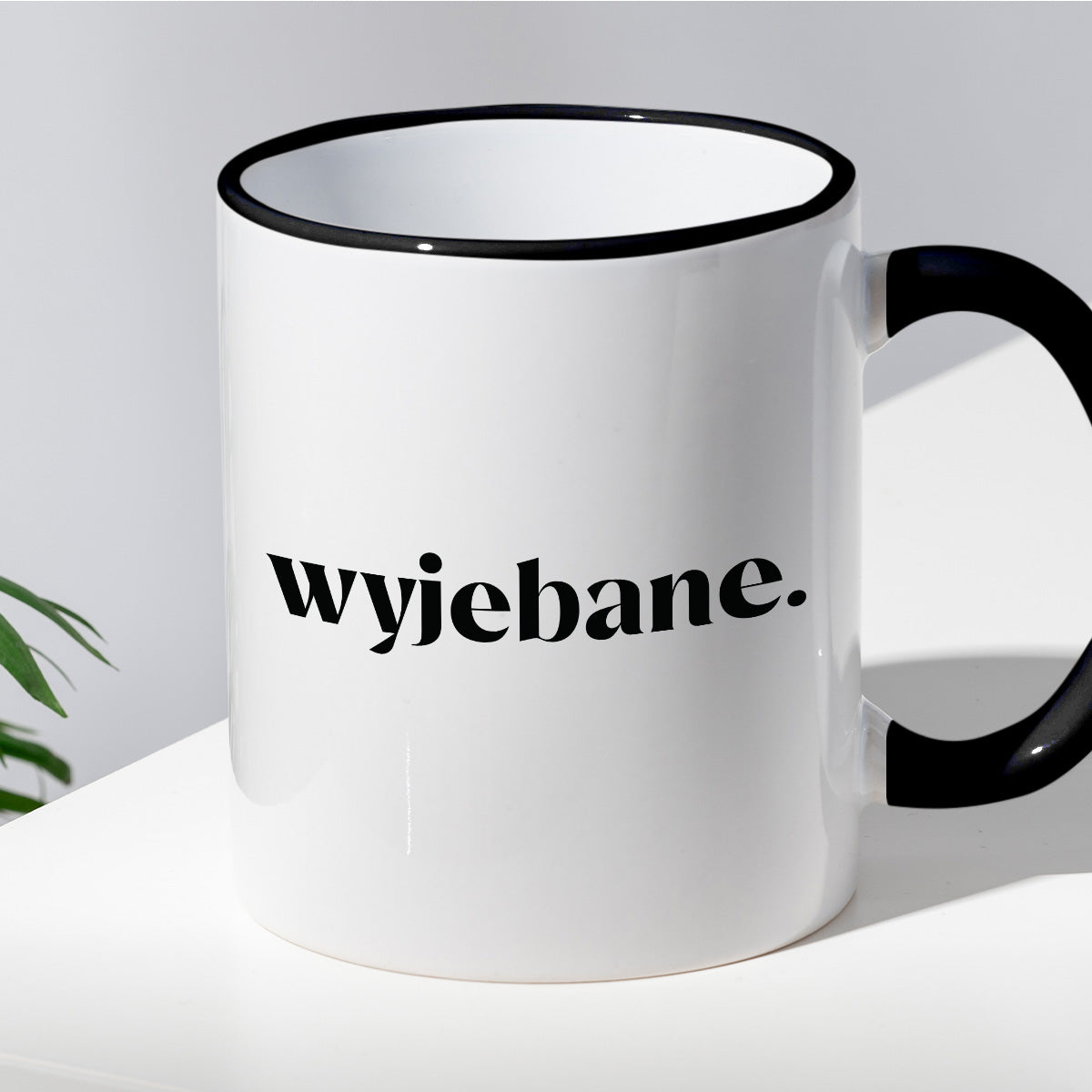 Kubek z nadrukiem "wyjebane."