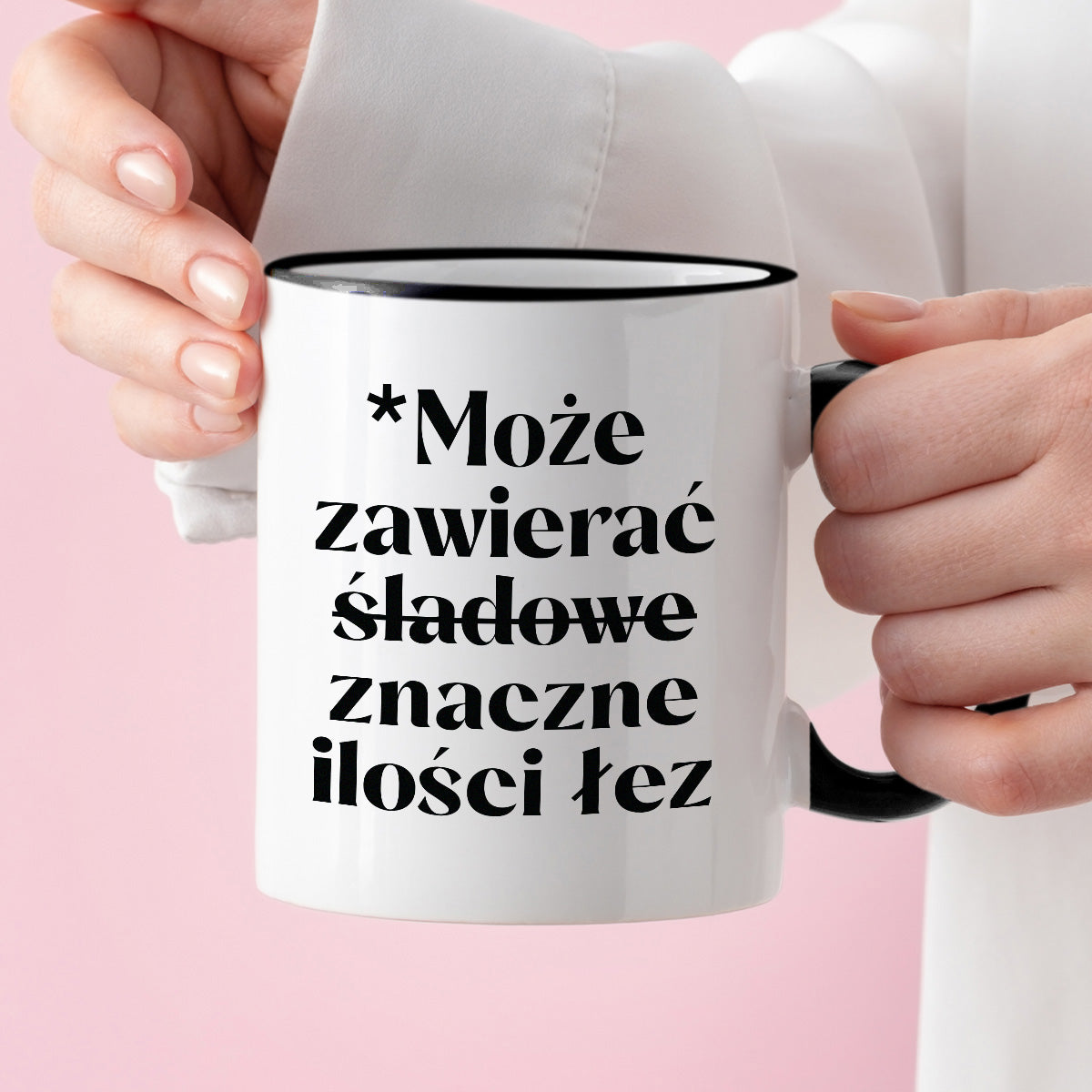 Kubek z nadrukiem "Może zawierać znaczne ilości łez"