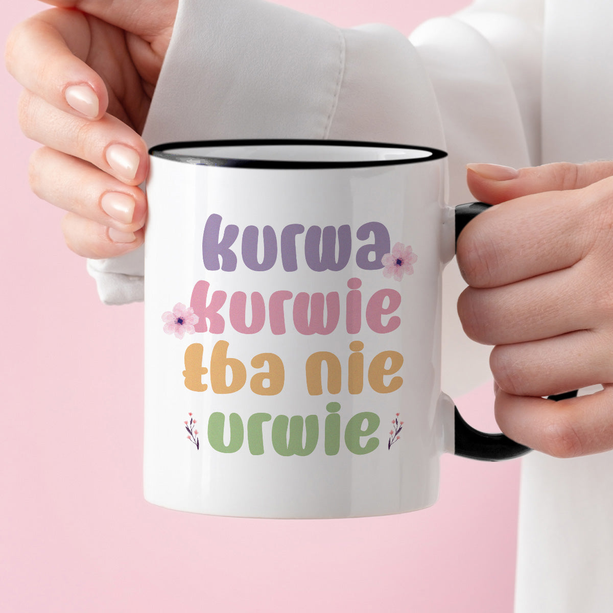 Kubek z nadrukiem "Kurwa kurwie łba nie urwie"