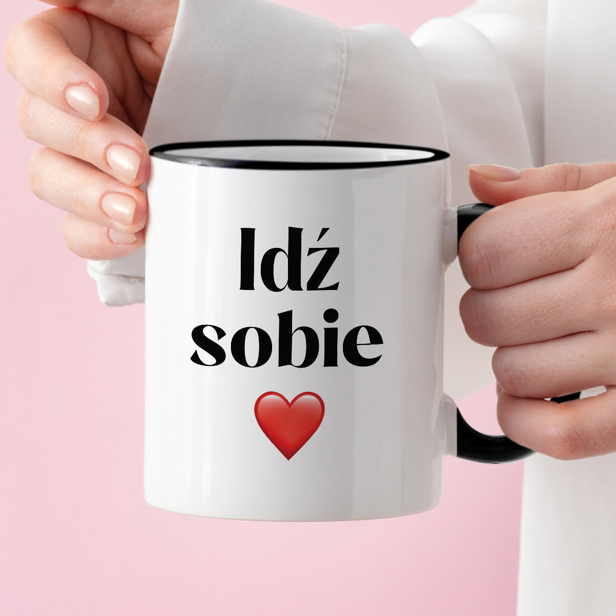 Kubek z nadrukiem "Idź sobie"