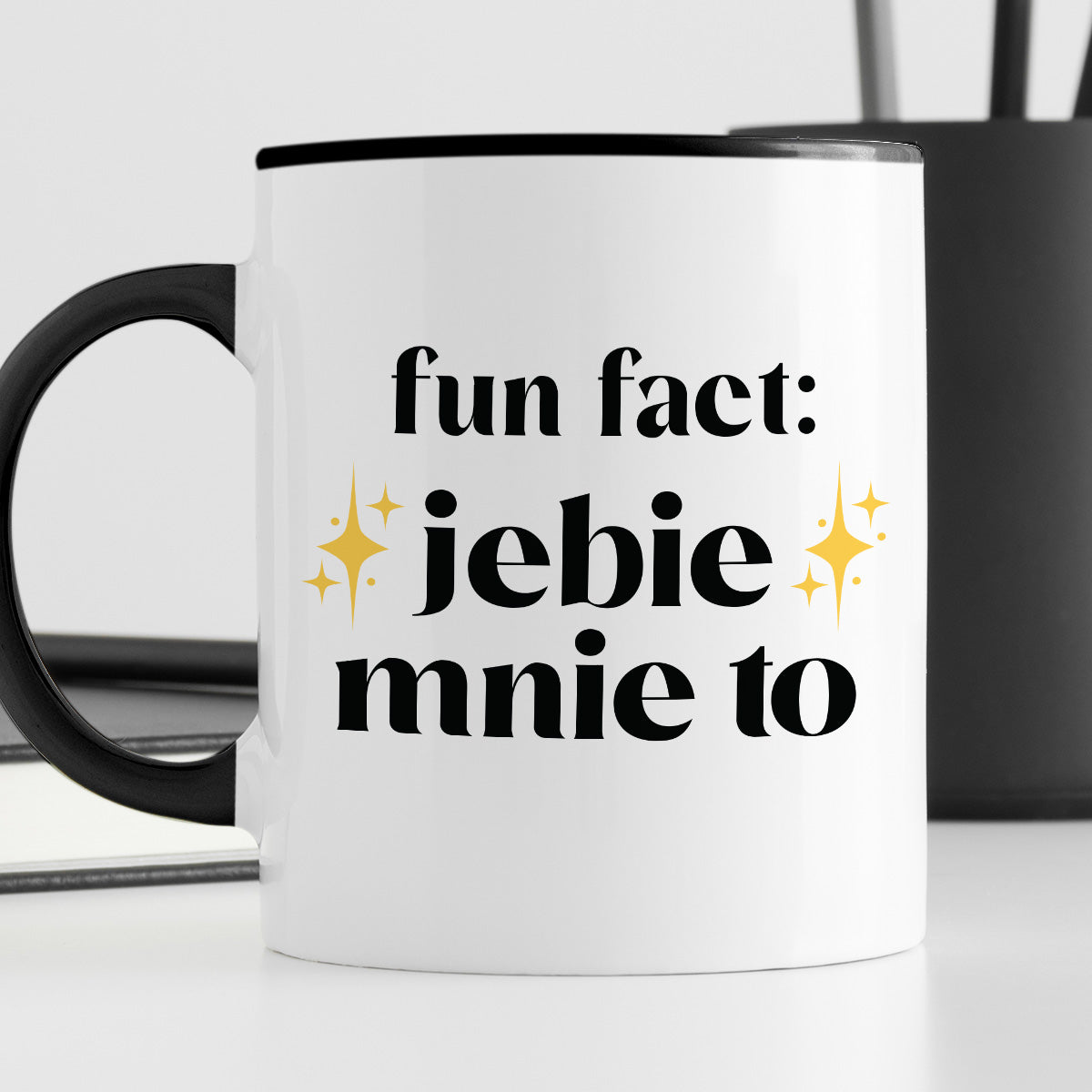 Kubek z nadrukiem "fun fact: jebie mnie to"