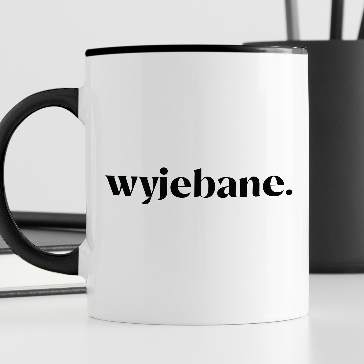 Kubek z nadrukiem "wyjebane."