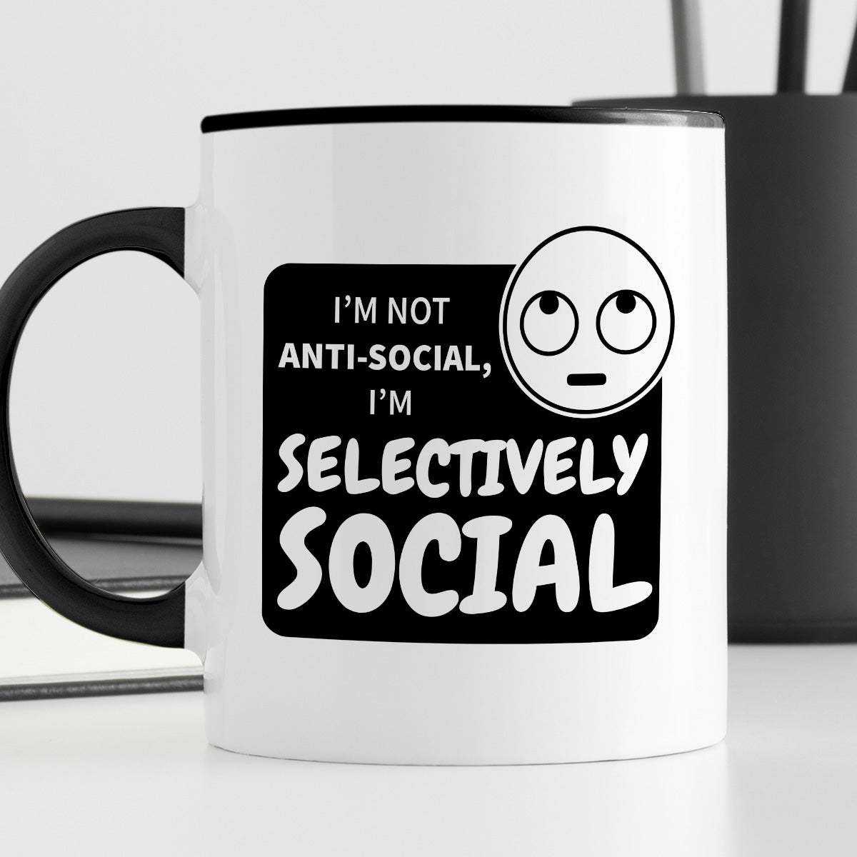 Kubek z nadrukiem "I’m not anti-social, I’m selectively social"