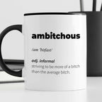 Kubek z nadrukiem "Ambitchous (noun) vocabulary "