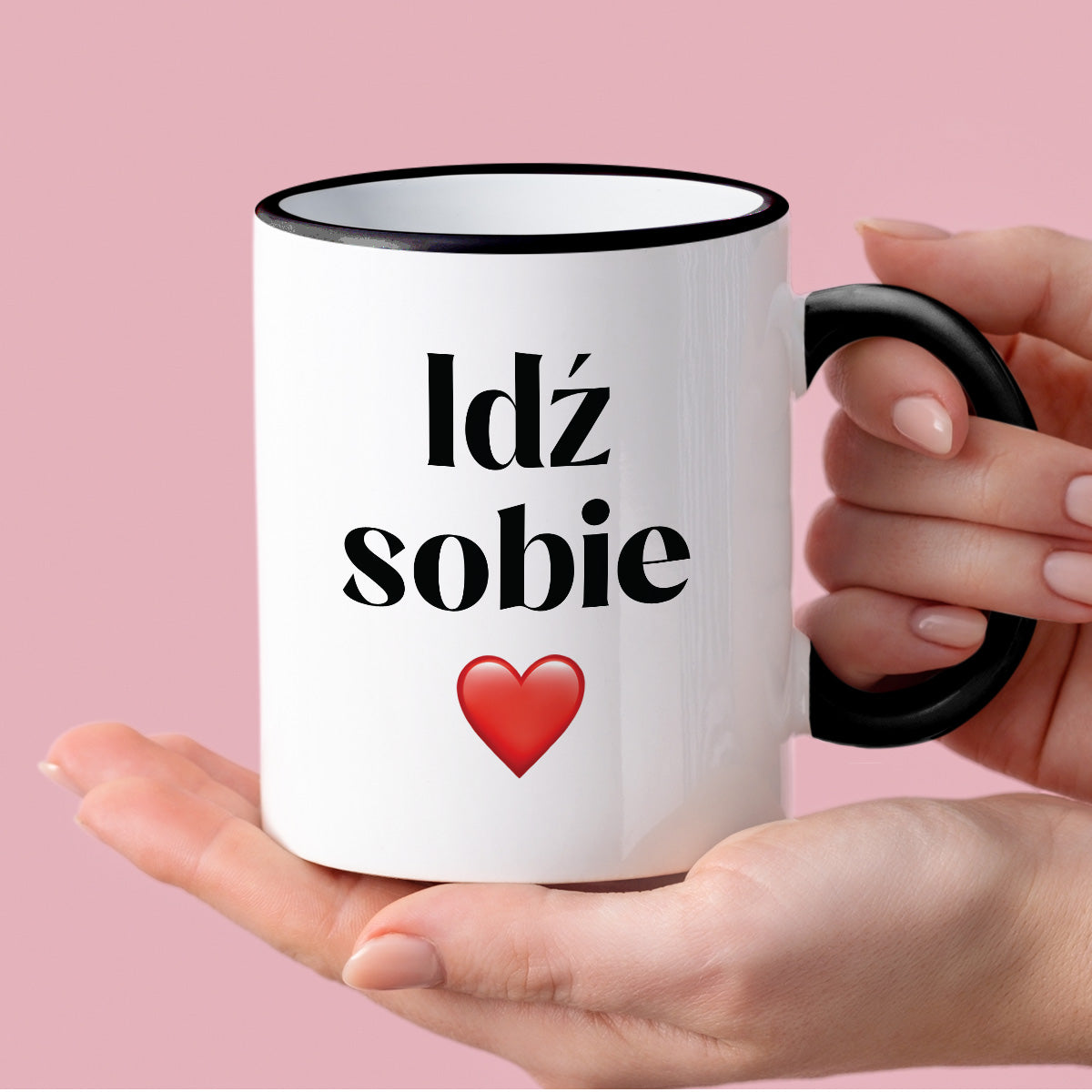 Kubek z nadrukiem "Idź sobie"