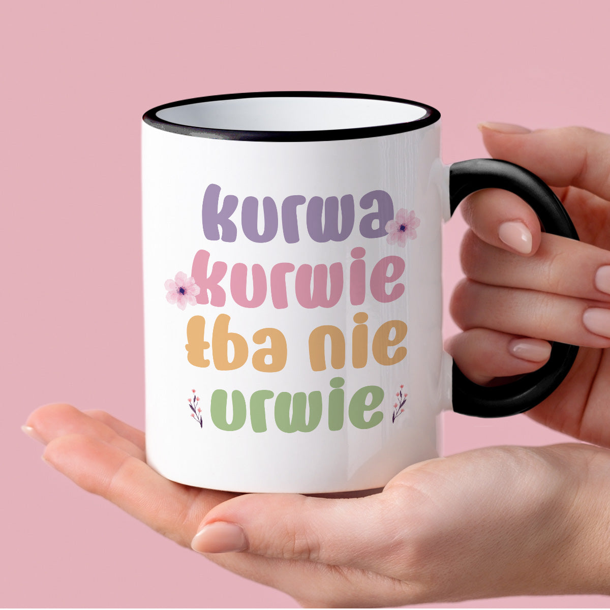 Kubek z nadrukiem "Kurwa kurwie łba nie urwie"