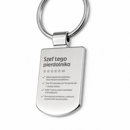 Brelok z grawerem "Szef tego pierdolnika"