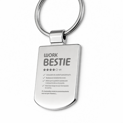 Brelok z grawerem "Work Bestie"