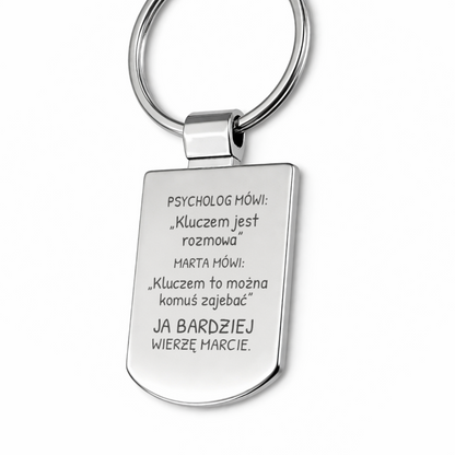 Brelok z grawerem "Psycholog mówi"