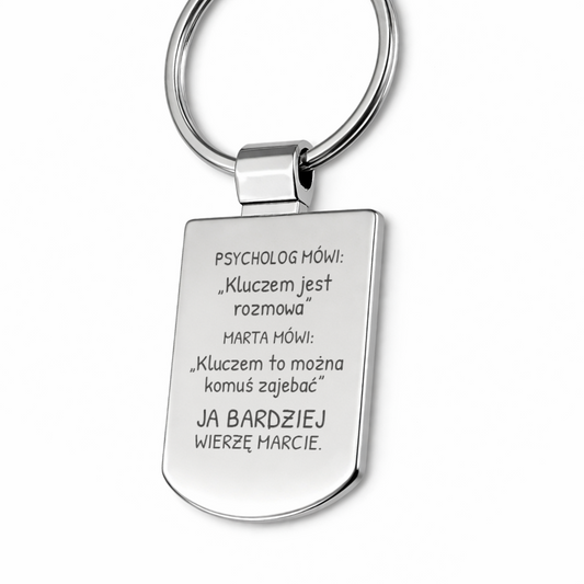 Brelok z grawerem "Psycholog mówi"