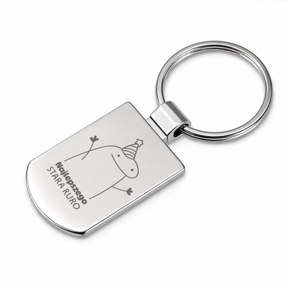 Brelok z grawerem "Najlepszego stara ruro"