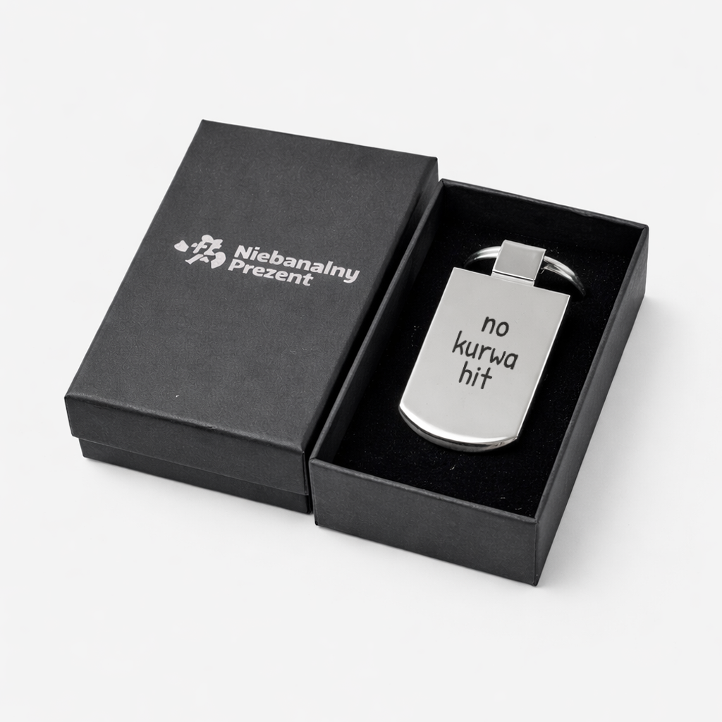 Brelok z grawerem "no kurwa hit"