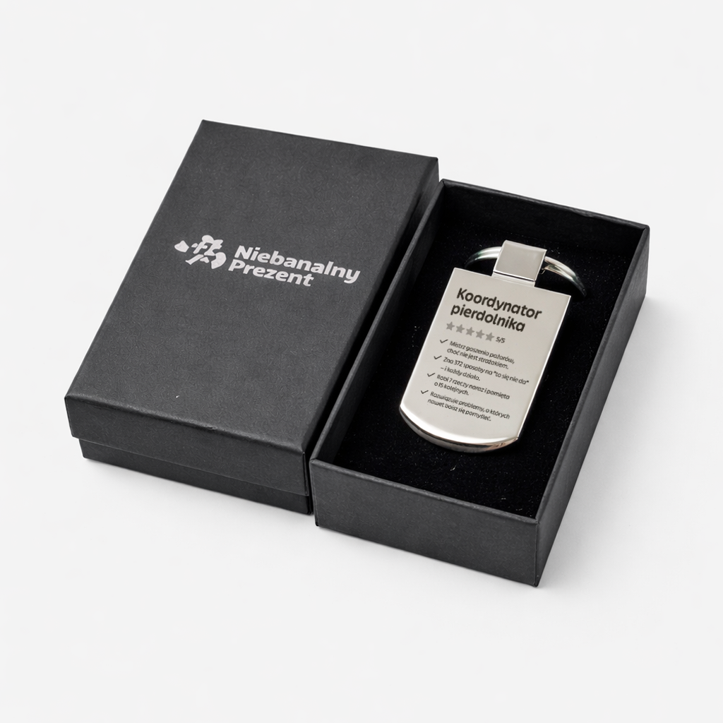 Brelok z grawerem "Koordynator pierdolnika"