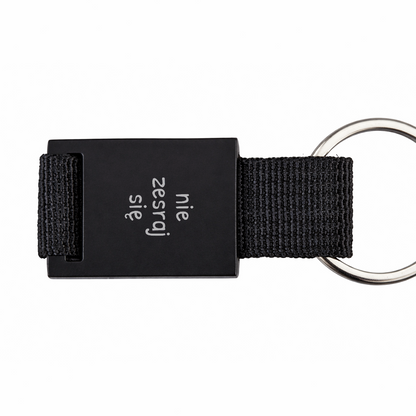 Brelok z grawerem "nie zesraj się"