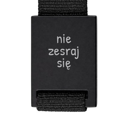 Brelok z grawerem "nie zesraj się"