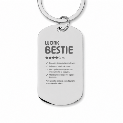 Brelok z grawerem "Work Bestie"