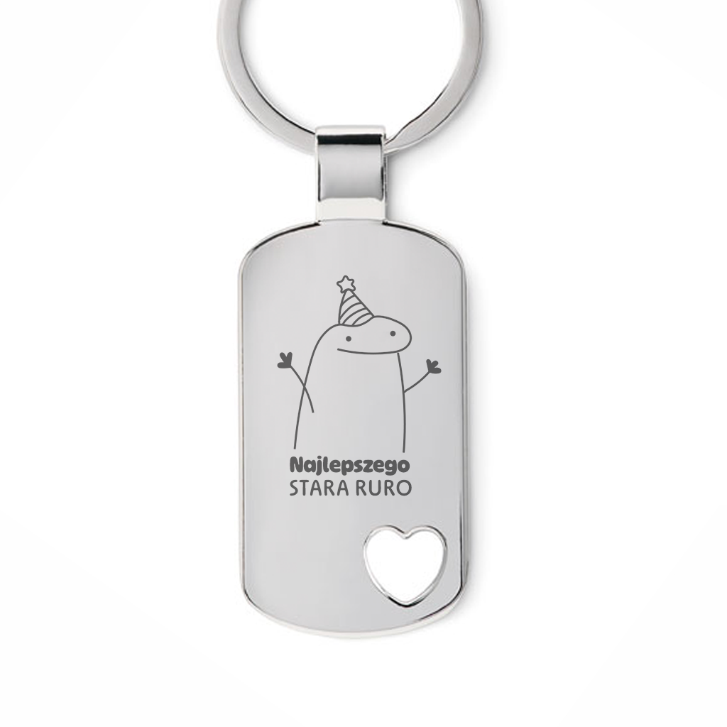 Brelok z grawerem "Najlepszego stara ruro"