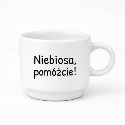 Filiżanka 250 ml z nadrukiem "Niebiosa, pomóżcie!"
