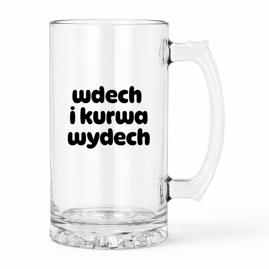 KUFEL z nadrukiem "wdech i kurwa wydech"