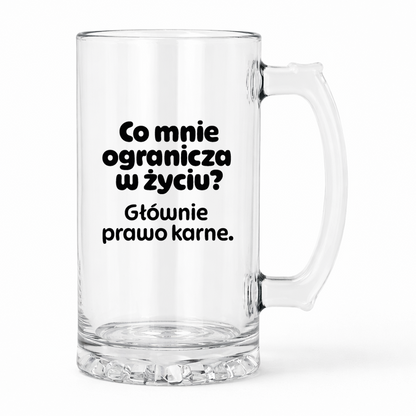 KUFEL z nadrukiem "Co mnie ogranicza? Głównie prawo karne."