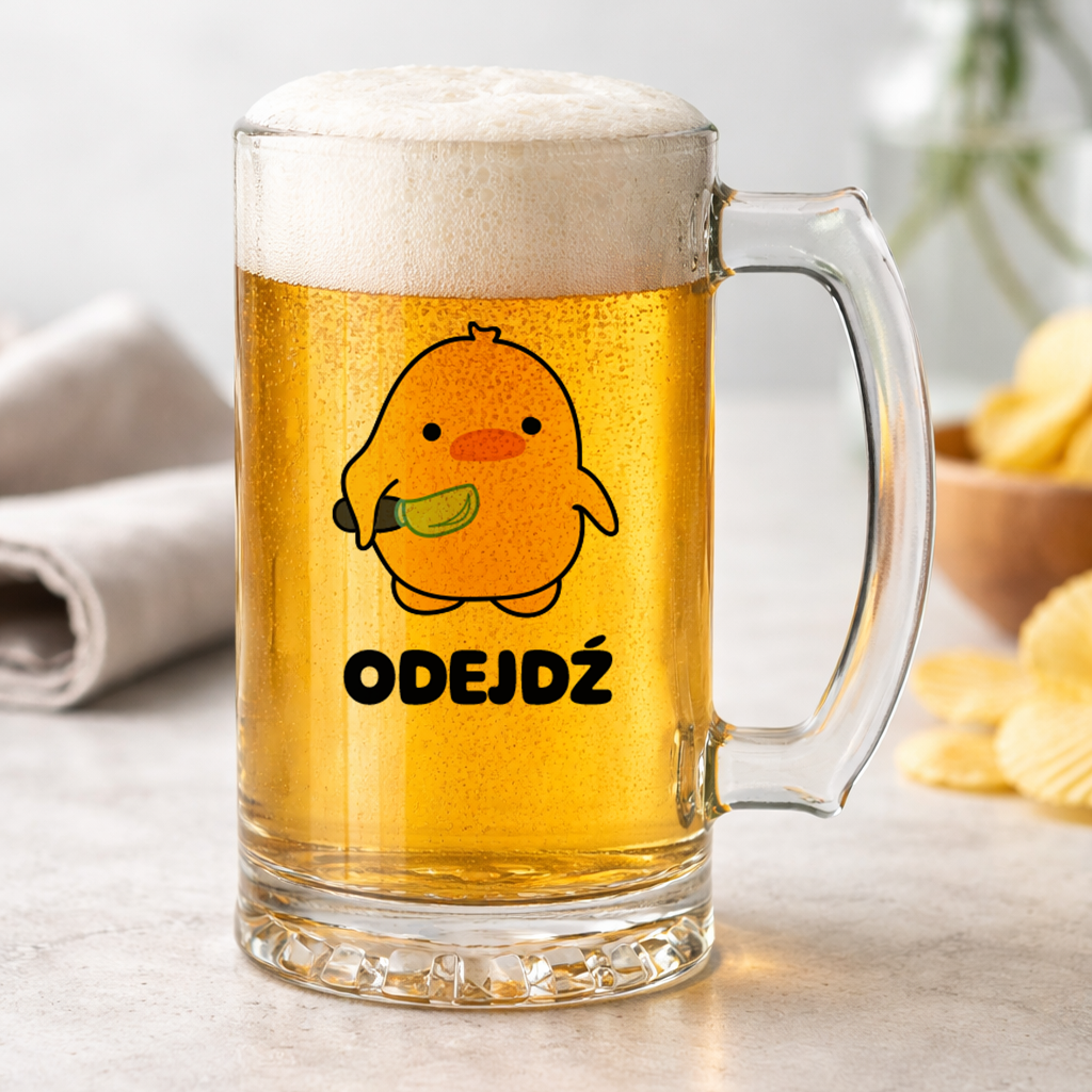 KUFEL z nadrukiem "Odejdź"
