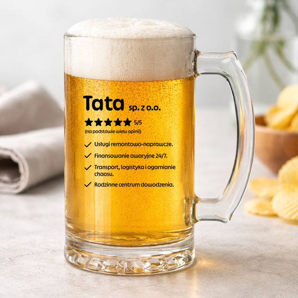 KUFEL z nadrukiem "Tata sp. z o.o."
