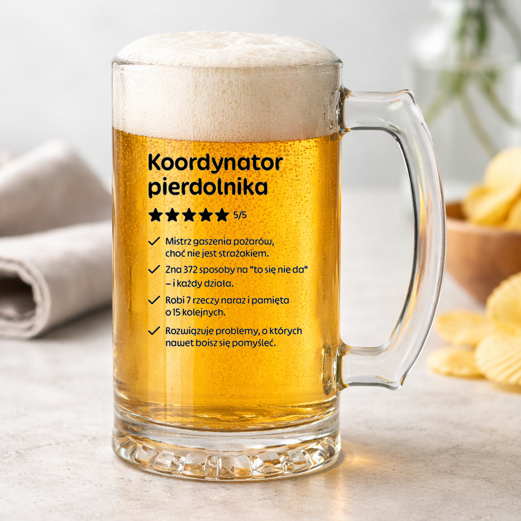 KUFEL z nadrukiem "Koordynator pierdolnika"