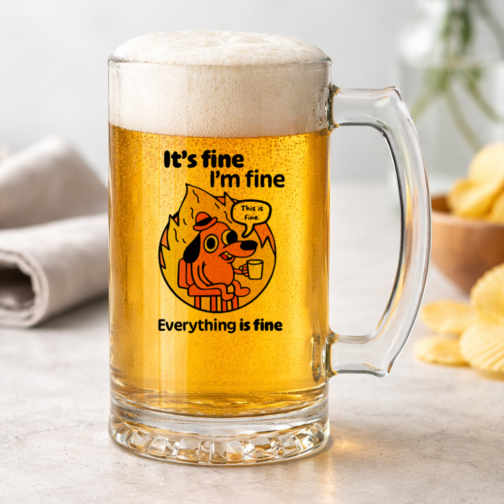 KUFEL z nadrukiem "It's fine, I'm fine, Everything is fine"