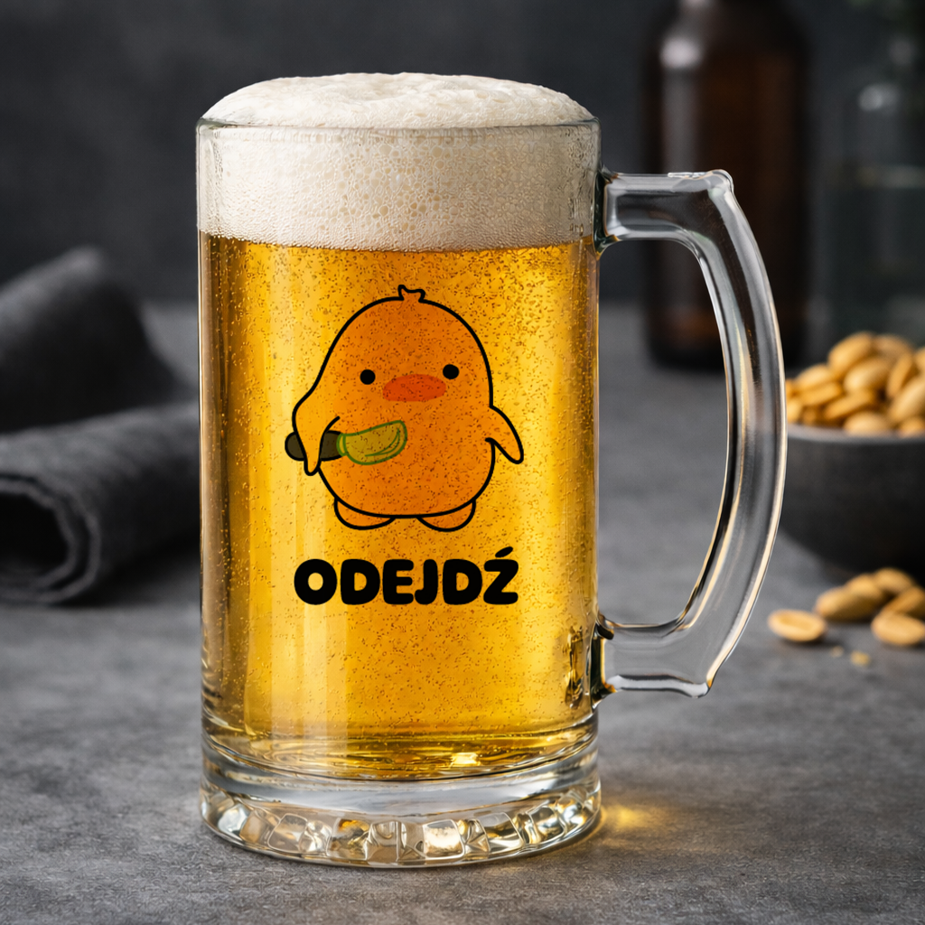 KUFEL z nadrukiem "Odejdź"