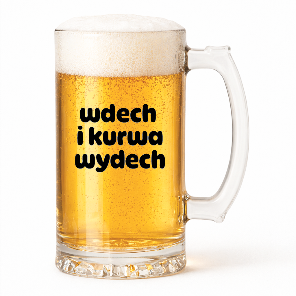 KUFEL z nadrukiem "wdech i kurwa wydech"