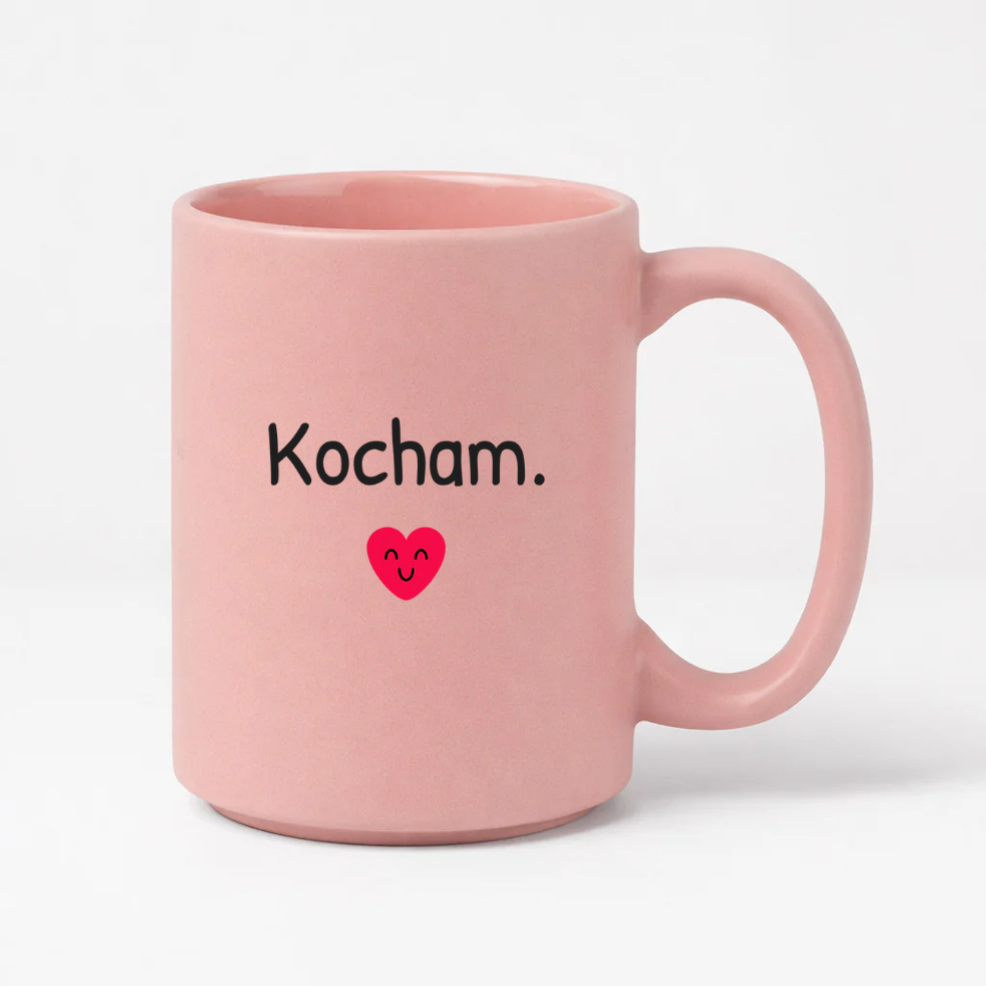 WALENTYNKOWY RÓŻOWY KUBEK MATOWY 440 ml [WYBIERZ WZÓR]