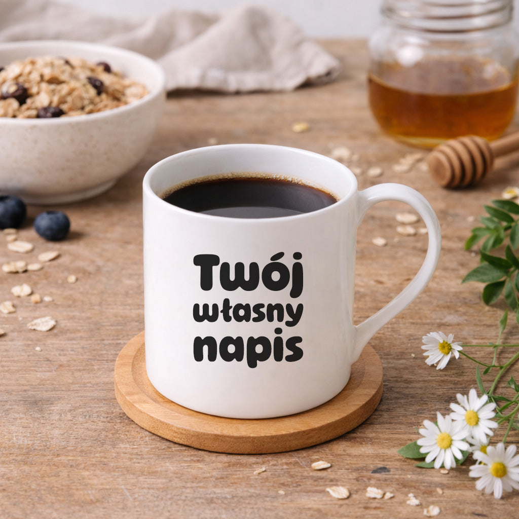 Kubek PORCELANOWY 300 ml z własnym napisem