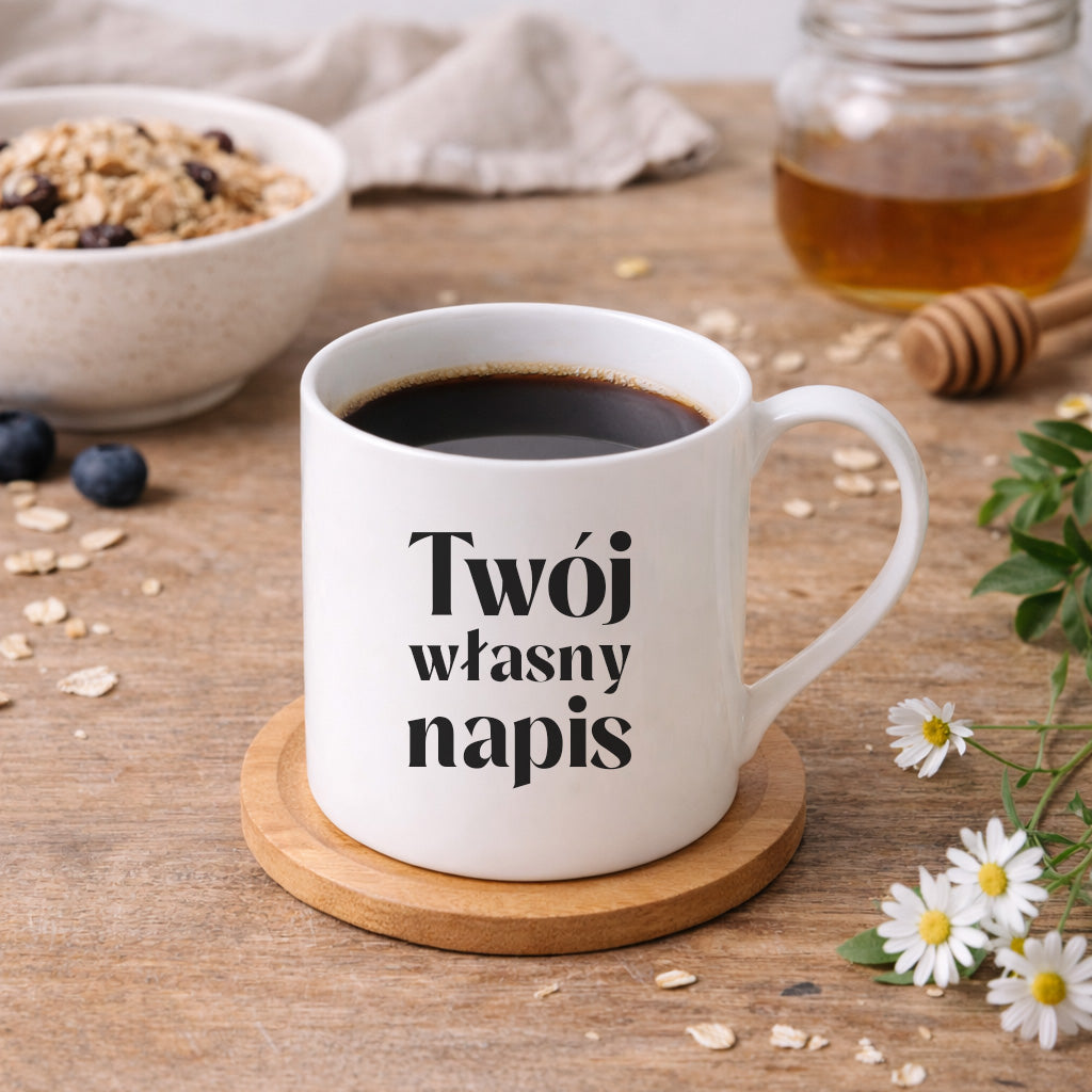 Kubek PORCELANOWY 300 ml z własnym napisem