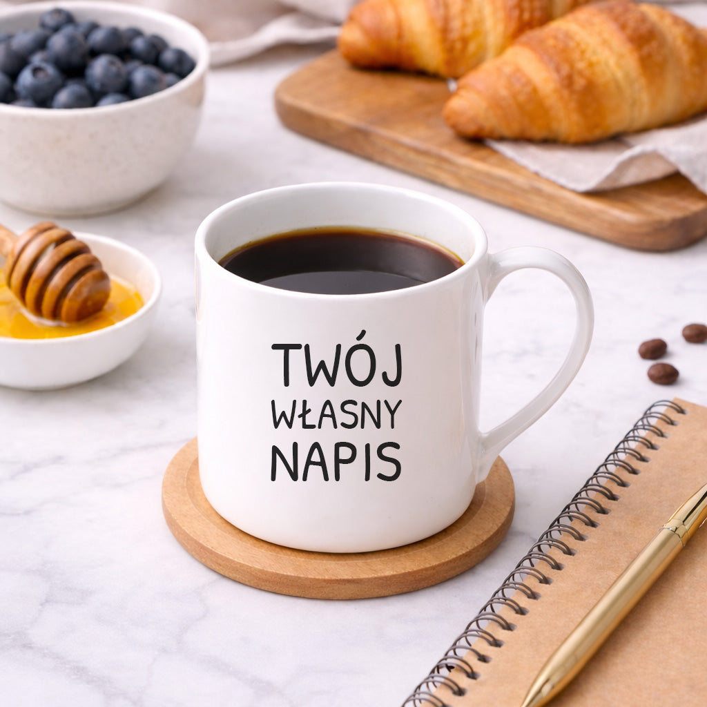 Kubek PORCELANOWY 300 ml z własnym napisem