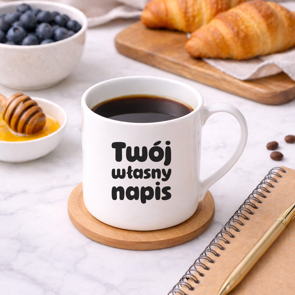 Kubek PORCELANOWY 300 ml z własnym napisem